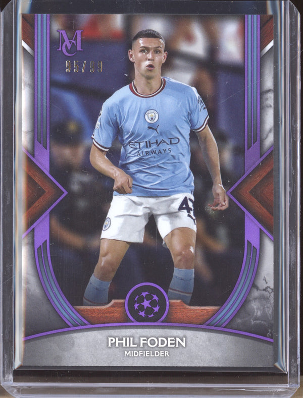 Phil Foden 2022-23 Topps Museum Collection UEFA 47 Amethyst 95/99