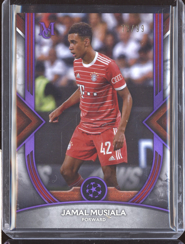 Jamal Musiala 2022-23 Topps Museum Collection UEFA 42 Amethyst 73/99