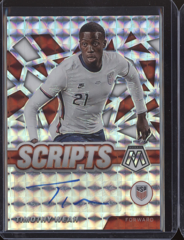 Timothy Weah 2022 Panini Mosaic RTWC S-TWE Scripts Auto