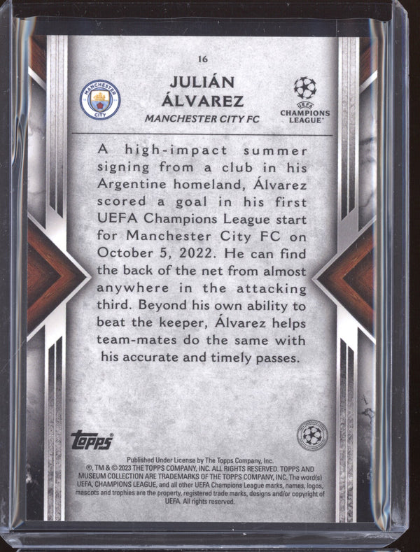 Julian Alvarez 2022-23 Topps Museum Collection UEFA 16 RC