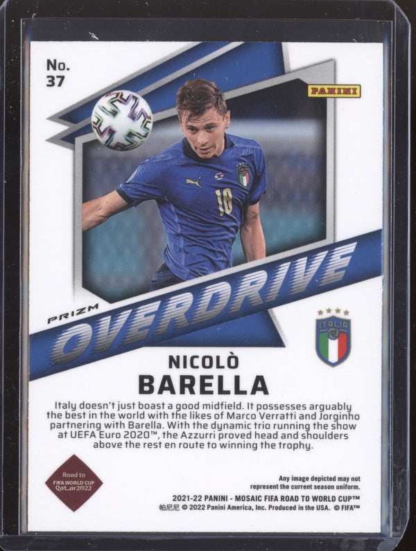 Nicolo Barella 2022 Panini Mosaic RTWC 37 Overdrive