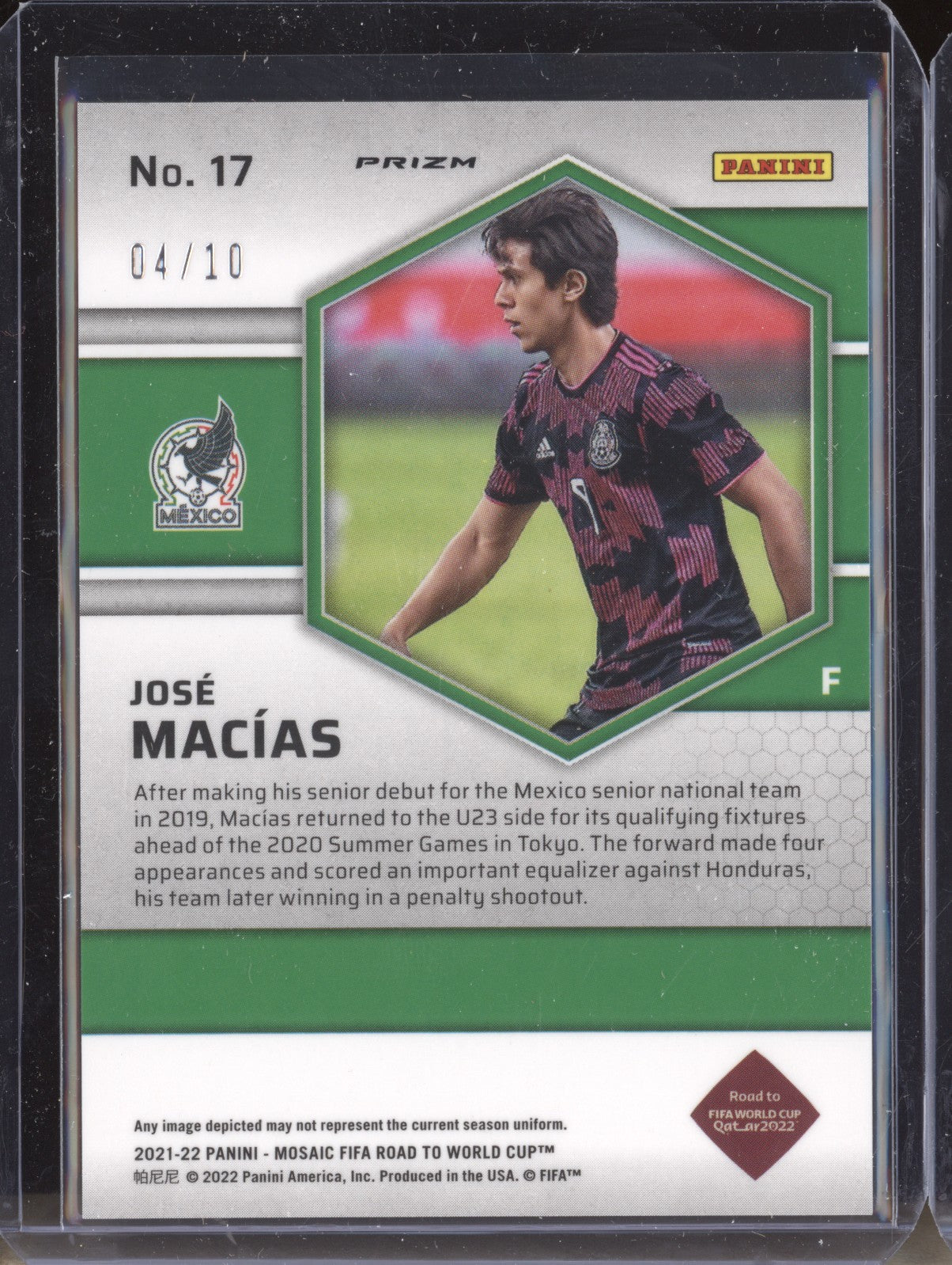 Jose Macias 2022 Panini Mosaic RTWC 17 Gold RC 4/10