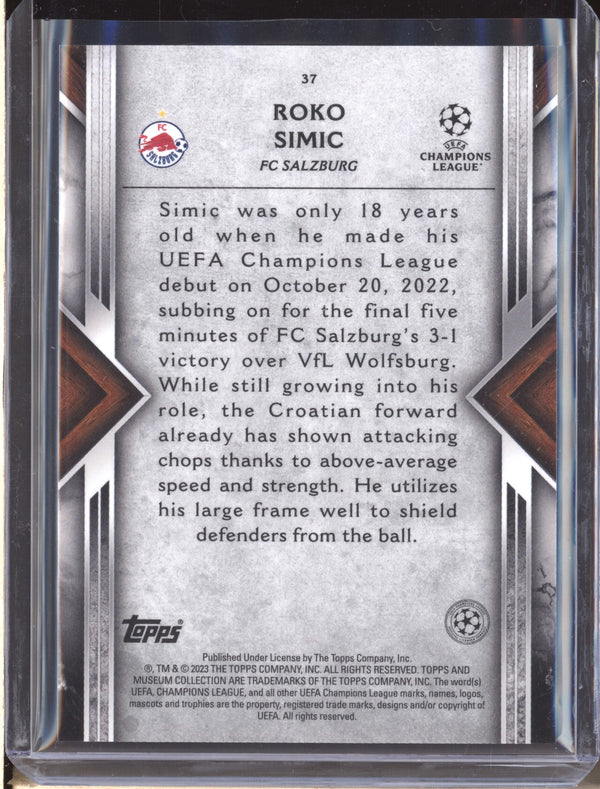 Roko Simic 2022-23 Topps Museum Collection UEFA 37 RC