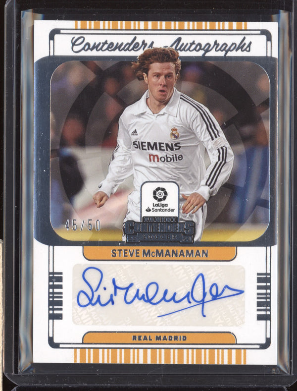 Steve McManaman 2022-23 Panini Chronicles Soccer Contenders Auto Silver 45/50