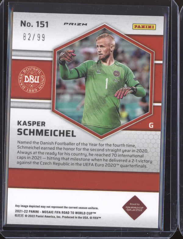 Kasper Schmeichel 2022 Panini Mosaic RTWC 151 Blue 82/99