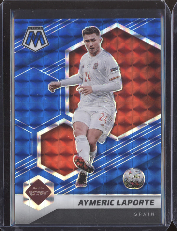 Aymeric Laporte 2022 Panini Mosaic RTWC 129 Blue 72/99