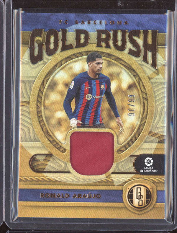 Ronald Araujo 2022-23 Panini Chronicles Soccer GR-RAJ Gold Rush Jersey 98/99