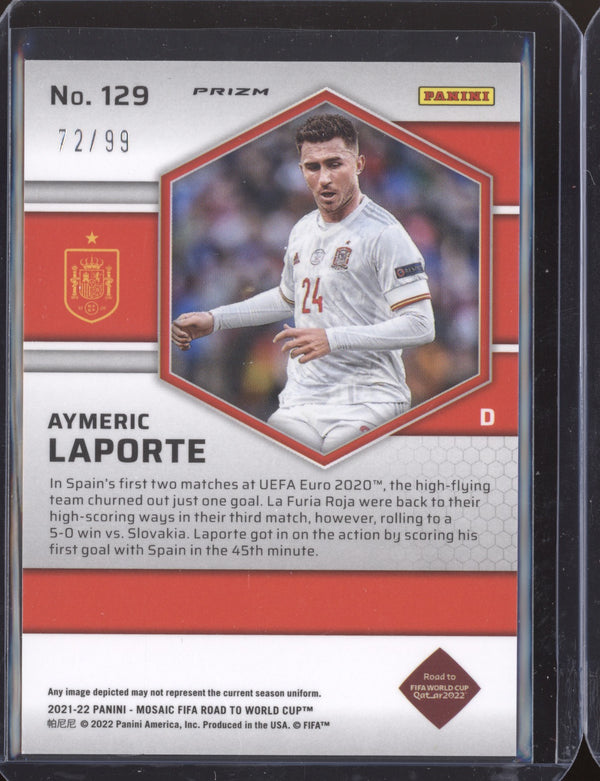 Aymeric Laporte 2022 Panini Mosaic RTWC 129 Blue 72/99