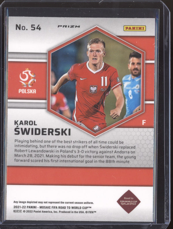 Karol Swiderski 2022 Panini Mosaic RTWC 54 Red RC