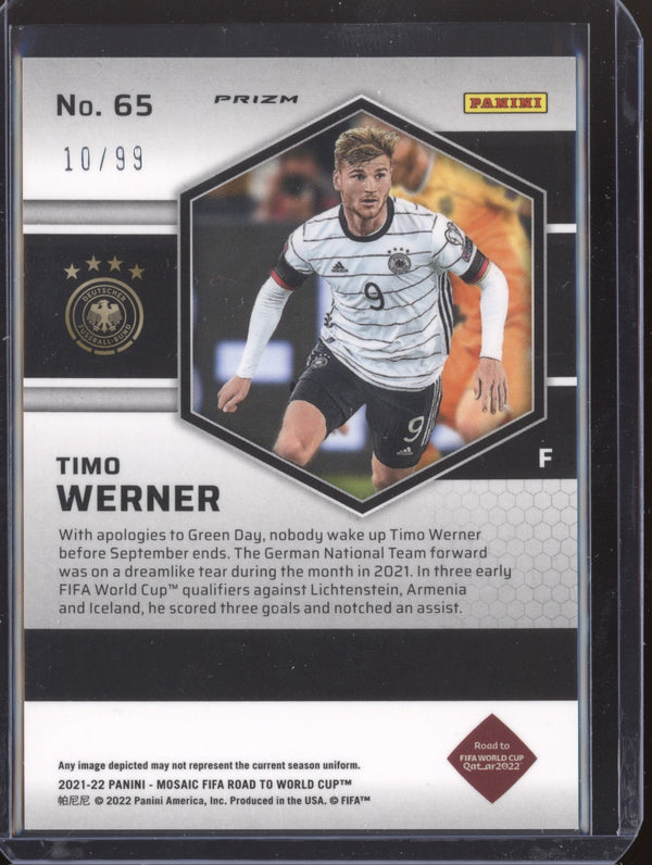 Timo Werner 2022 Panini Mosaic RTWC 65 Blue 10/99