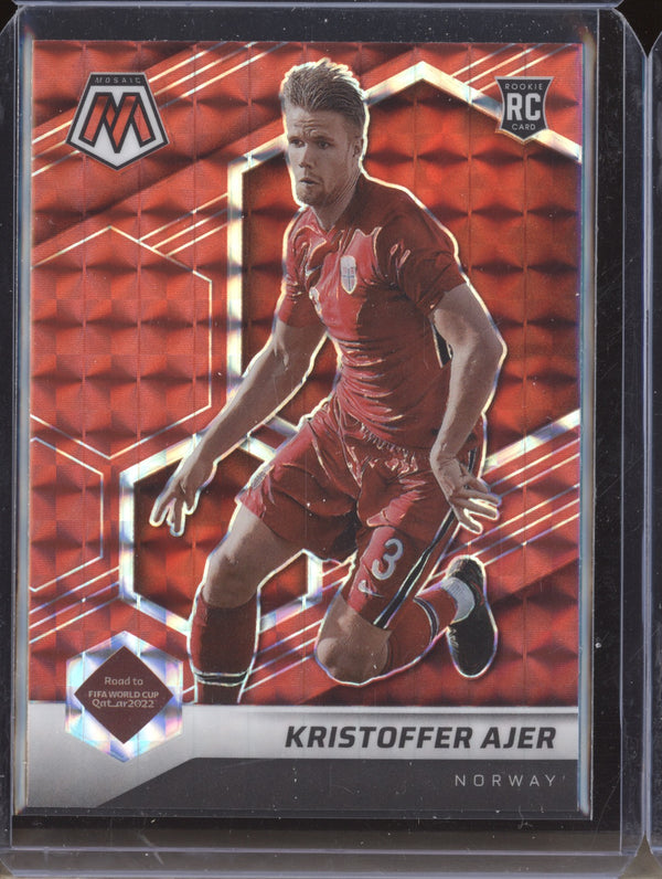 Kristoffer Ajer 2022 Panini Mosaic RTWC 55 Red RC