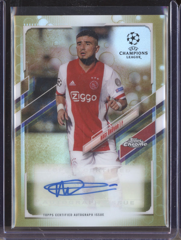 Naci Unuvar 2020-21 Topps Chrome UCL CA-NU Gold Bubbles Auto