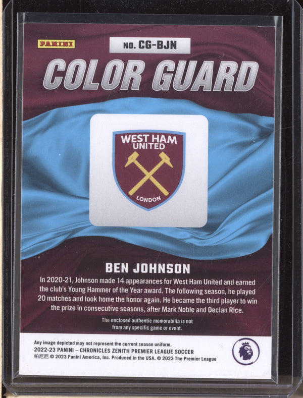 Ben Johnson 2022-23 Panini Chronicles Soccer CG-BJN Color Guard Jersey 46/299