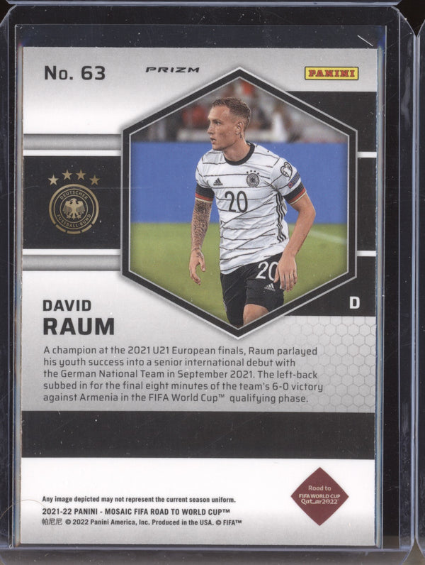 David Raum 2022 Panini Mosaic RTWC 63 Red RC