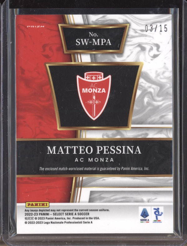 Matteo Pessina 2022-23 Panini Select Serie A SW-MPA Swatches Tie Dye Patch 3/15