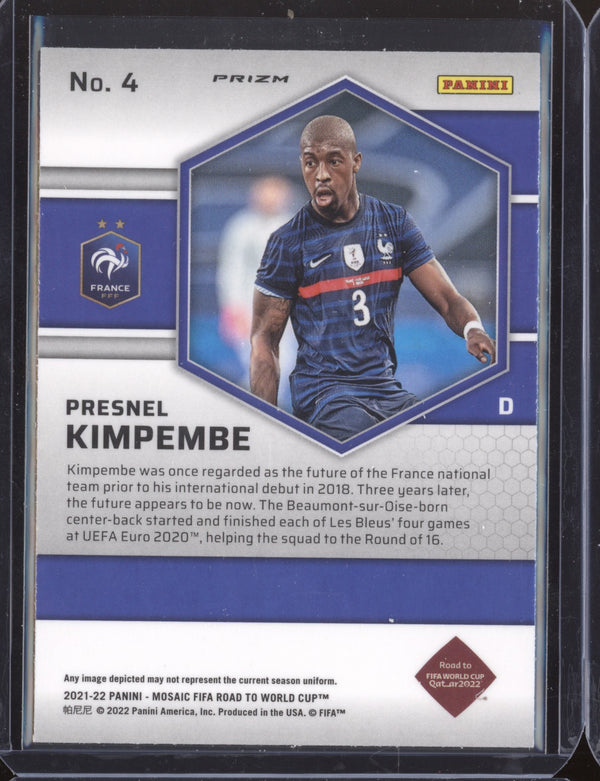 Presnel Kimpembe 2022 Panini Mosaic RTWC 4 Red RC