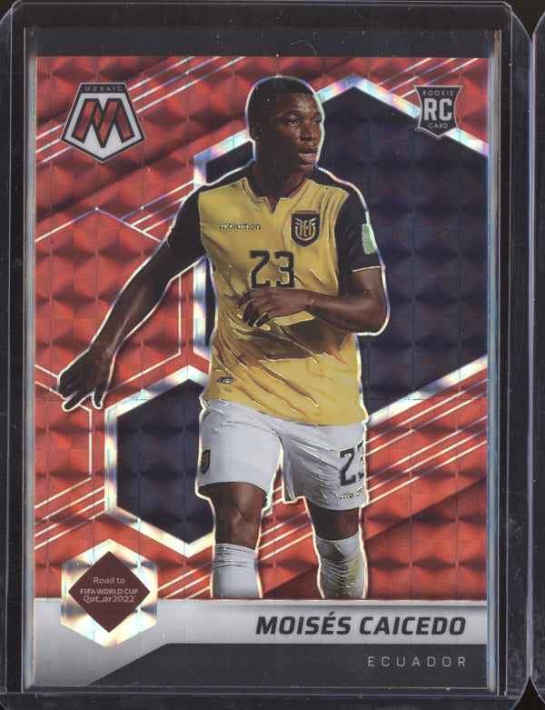 Moises Caicedo 2022 Panini Mosaic RTWC 78 Red RC