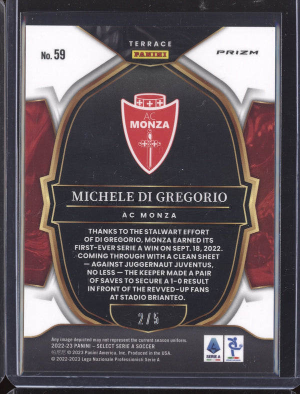 Michele Di Gregorio 2022-23 Panini Select Serie A 59 Terrace Green RC 2/5