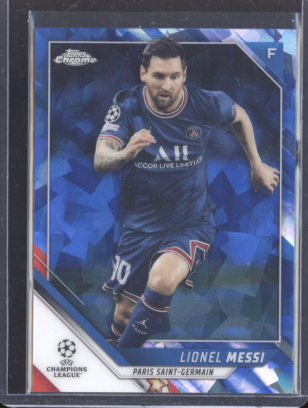 Lionel Messi 2021-22 Topps Chrome Sapphire UCL 100