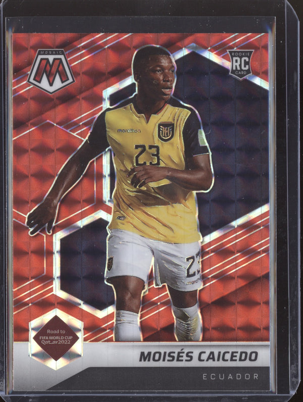 Moises Caicedo 2022 Panini Mosaic RTWC 78 Red RC