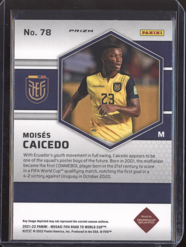 Moises Caicedo 2022 Panini Mosaic RTWC 78 Red RC