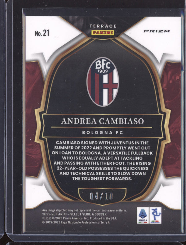 Andrea Cambiaso 2022-23 Panini Select Serie A 21 Terrace Gold 4/10