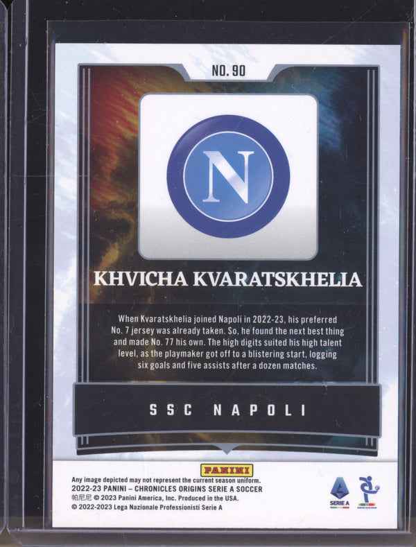 Khvicha Kvaratskhelia 2022-23 Panini Chronicles Soccer 90 Origins RC