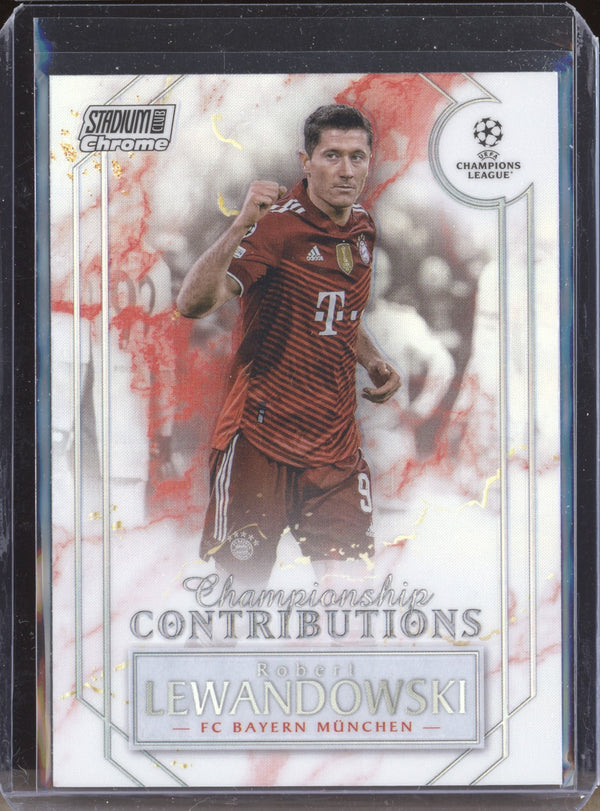 Robert Lewandowski 2021-22 Topps Stadium Club Chrome UCL CC-RL Championship Contributions