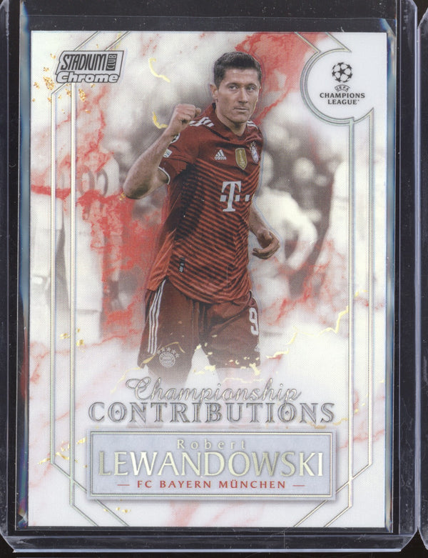 Robert Lewandowski 2021-22 Topps Stadium Club Chrome UCL CC-RL Championship Contributions