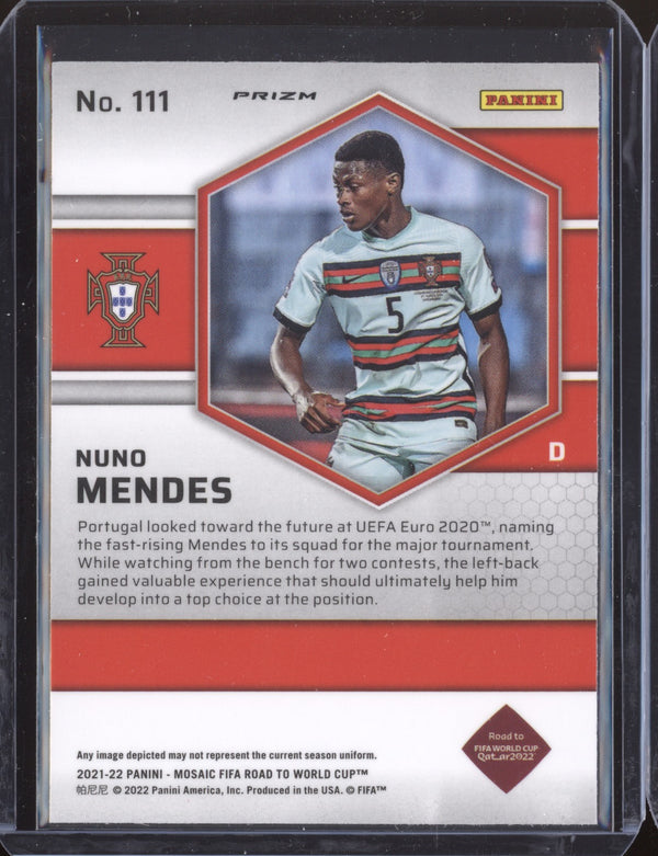 Nuno Mendes 2022 Panini Mosaic RTWC 111 Red RC