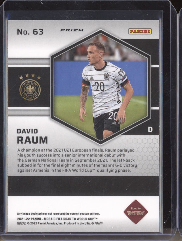 David Raum 2022 Panini Mosaic RTWC 63 Red RC