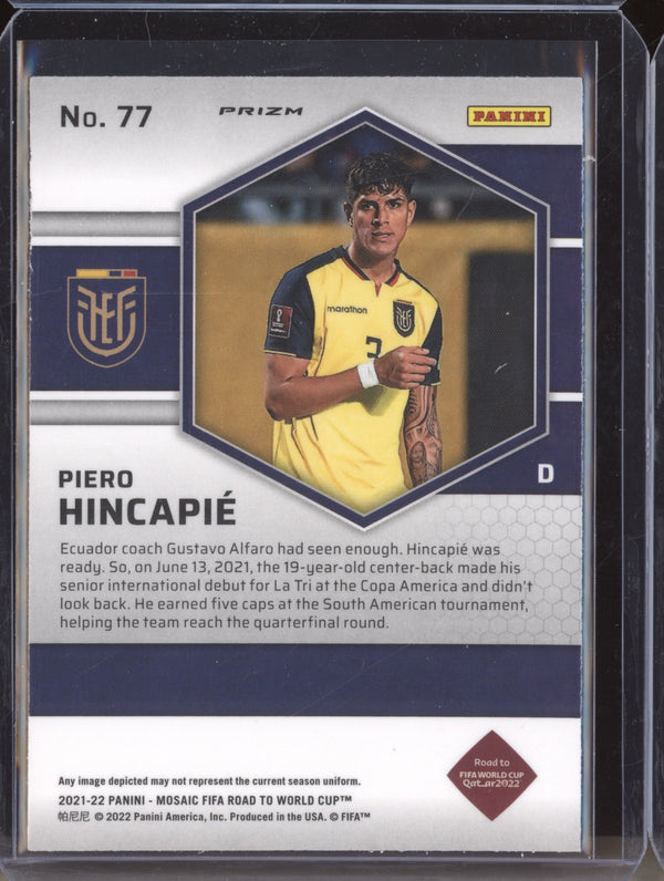 Piero Hincapie 2022 Panini Mosaic RTWC 77 Red RC