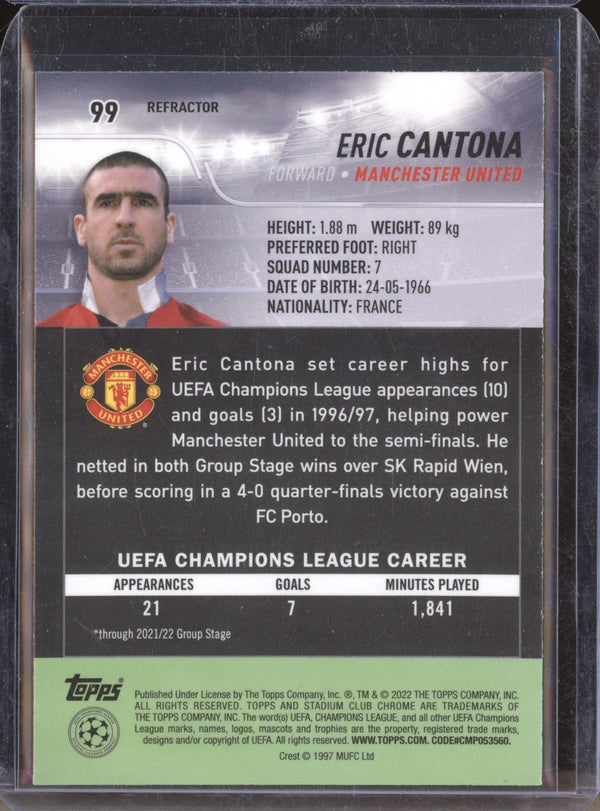 Eric Cantona 2021-22 Topps Stadium Club Chrome UCL 99 Refractor