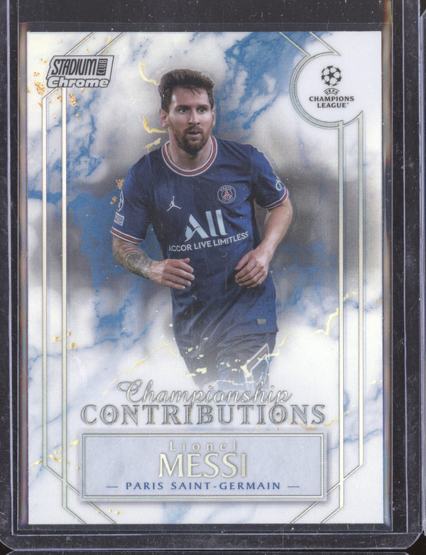 Lionel Messi 2021-22 Topps Stadium Club Chrome UCL CC-LM Championship Contributions