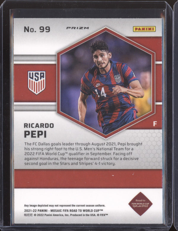 Ricardo Pepi 2022 Panini Mosaic RTWC 99 Red RC