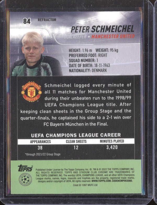 Peter Schmeichel 2021-22 Topps Stadium Club Chrome UCL 84 Refractor