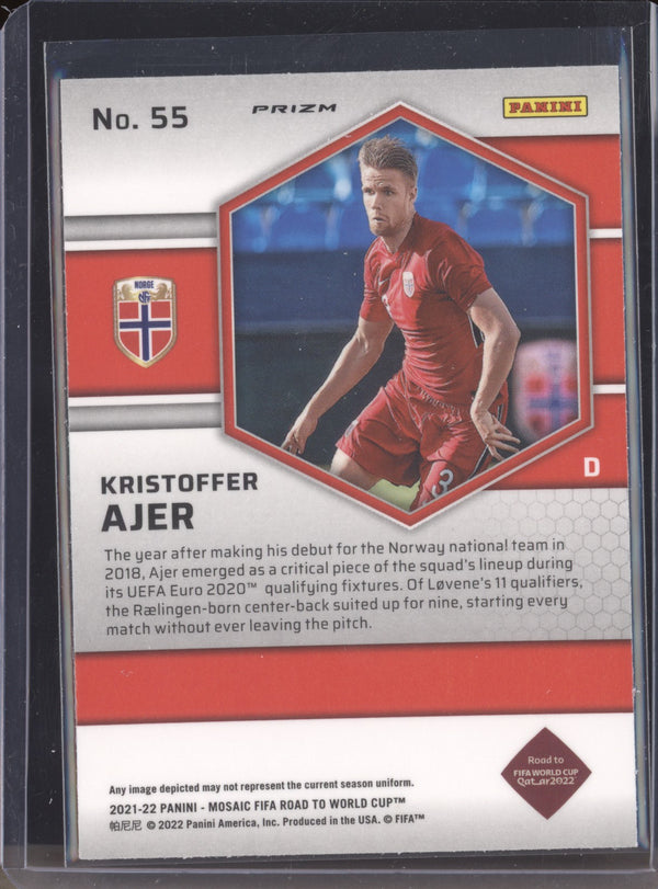 Kristoffer Ajer 2022 Panini Mosaic RTWC 55 Red RC