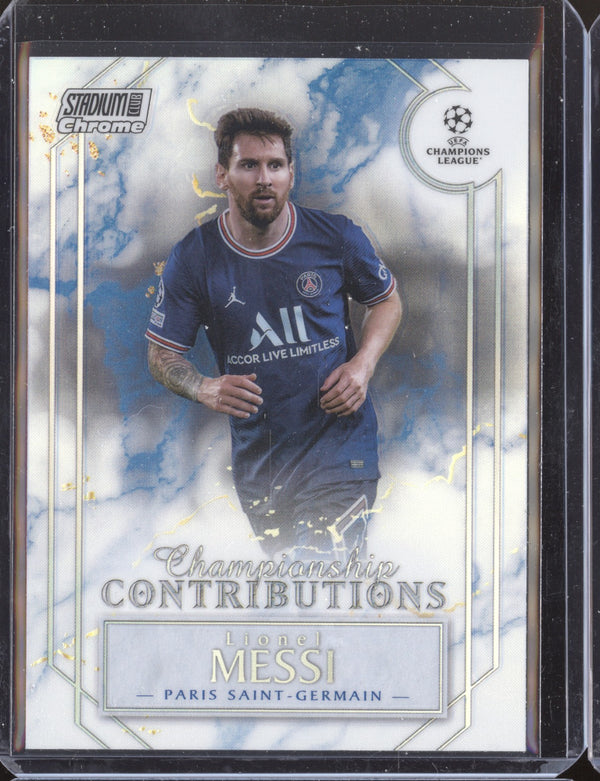 Lionel Messi 2021-22 Topps Stadium Club Chrome UCL CC-LM Championship Contributions