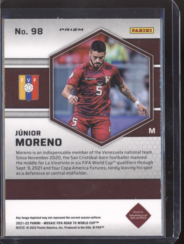 Junior Moreno 2022 Panini Mosaic RTWC 98 Silver RC