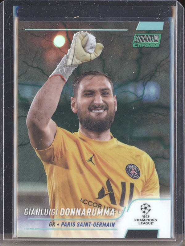 Gianluigi Donnarumma 2021-22 Topps Stadium Club Chrome UCL 50 Aqua Green Electric Charge 156/199