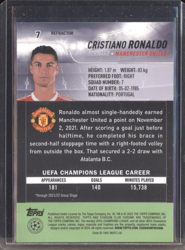 Cristiano Ronaldo 2021-22 Topps Stadium Club Chrome UCL 7 Refractor