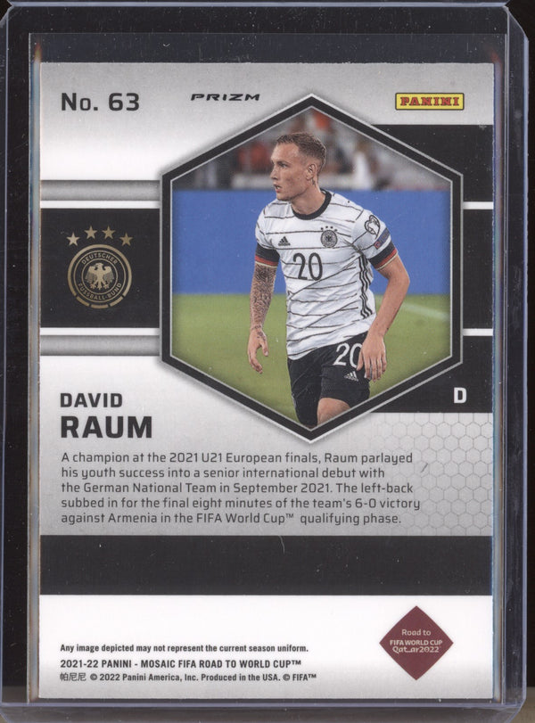 David Raum 2022 Panini Mosaic RTWC 63 Mosaic RC