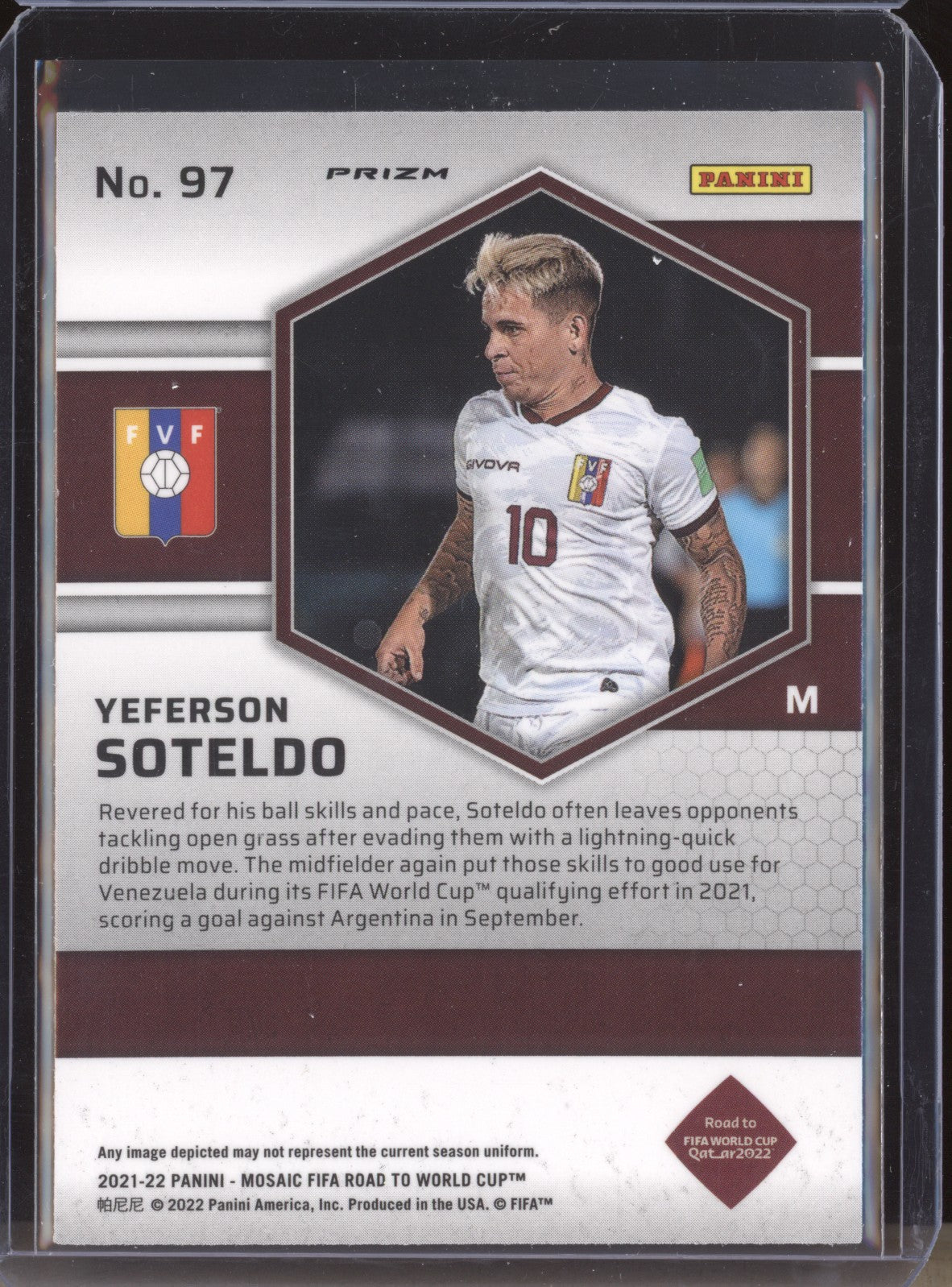 Yeferson Soteldo 2022 Panini Mosaic RTWC 97 Mosaic RC