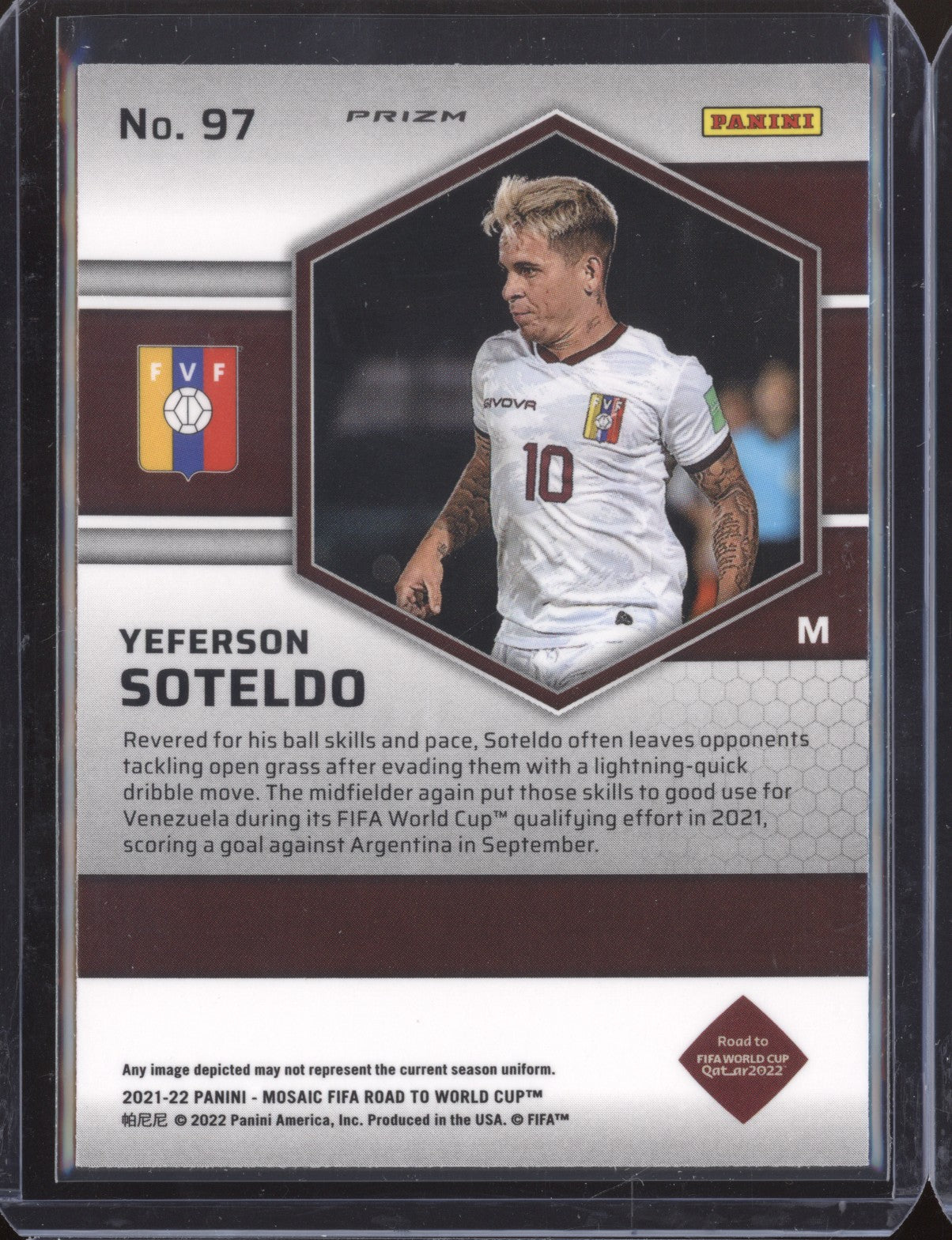 Yeferson Soteldo 2022 Panini Mosaic RTWC 97 Mosaic RC