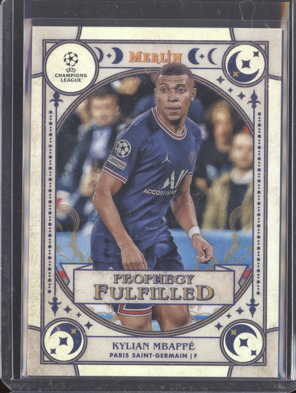 Kylian Mbappe 2021-22 Topps Merlin Chrome UEFA PF-5 Prophecy Fulfilled