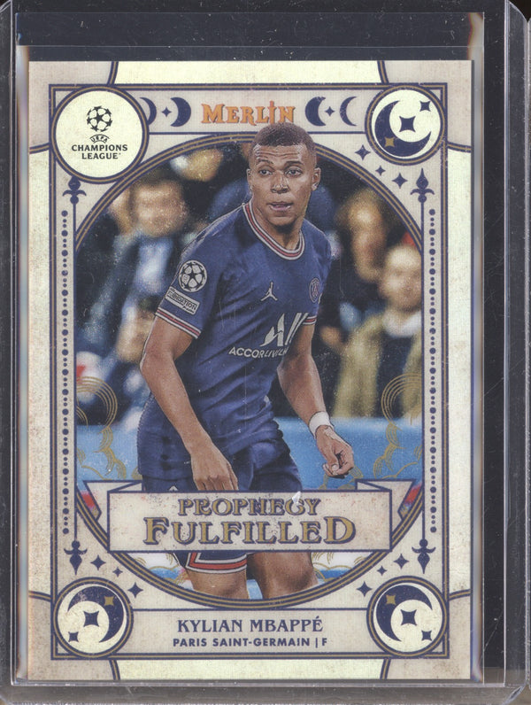 Kylian Mbappe 2021-22 Topps Merlin Chrome UEFA PF-5 Prophecy Fulfilled