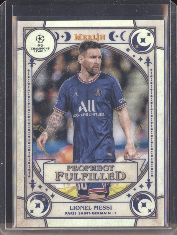 Lionel Messi 2021-22 Topps Merlin Chrome UEFA PF-7 Prophecy Fulfilled