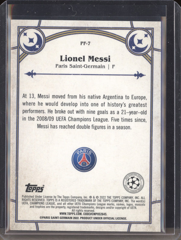 Lionel Messi 2021-22 Topps Merlin Chrome UEFA PF-7 Prophecy Fulfilled