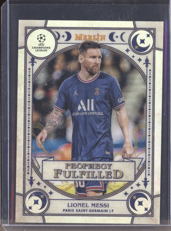 Lionel Messi 2021-22 Topps Merlin Chrome UEFA PF-7 Prophecy Fulfilled