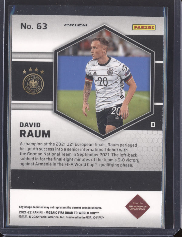 David Raum 2022 Panini Mosaic RTWC 63 Silver RC